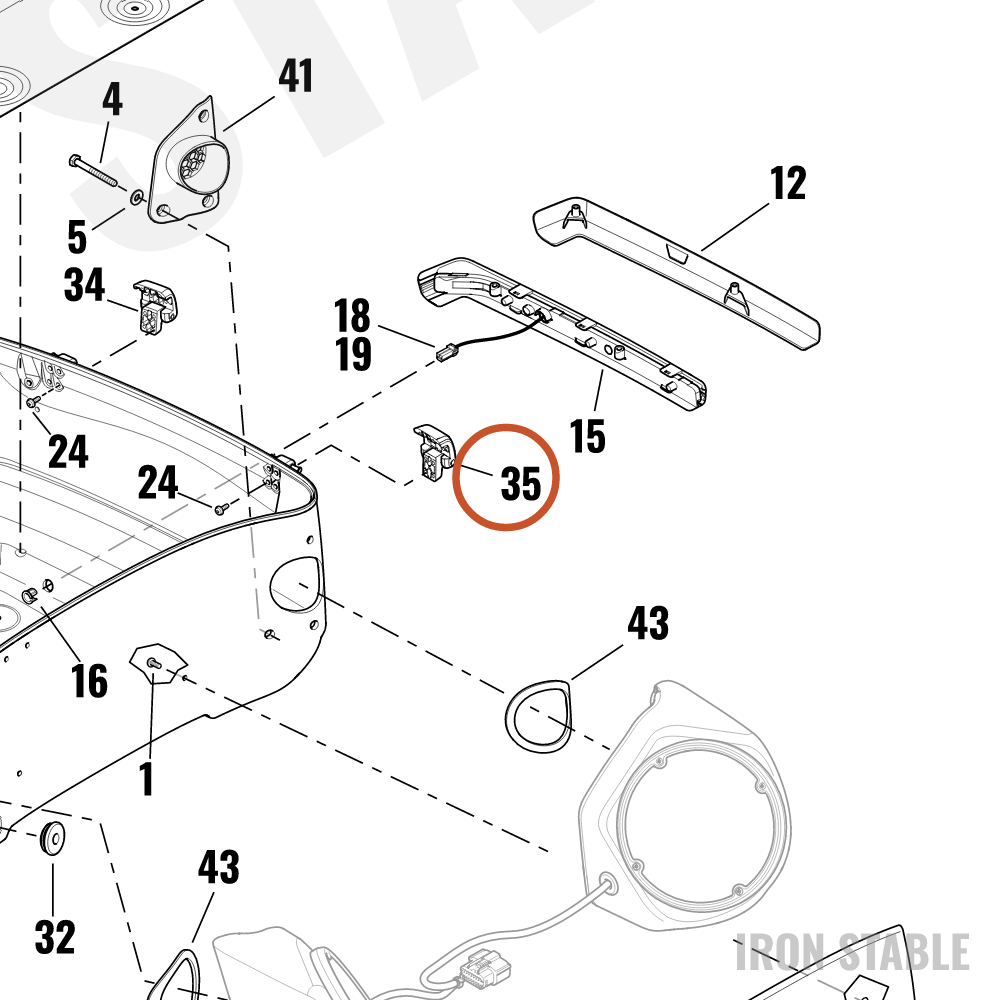 Harley-Davidson T-Pak Sub-Component, Hinge Assembly, Fr, 