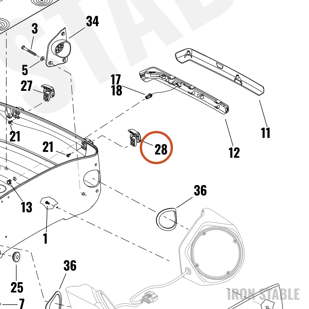Harley-Davidson T-Pak Sub-Component, Hinge Assembly, Fr