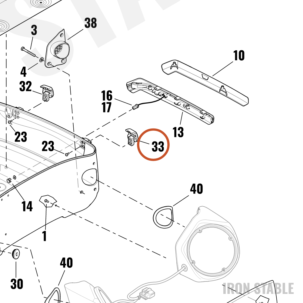 Harley-Davidson T-Pak Sub-Component, Hinge Assembly, Fr, 