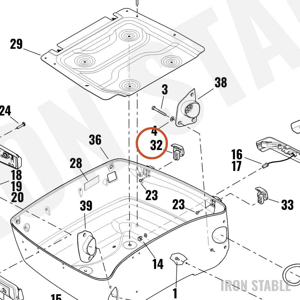 Harley-Davidson T-Pak Sub-Component, Hinge Assembly, Rr, 