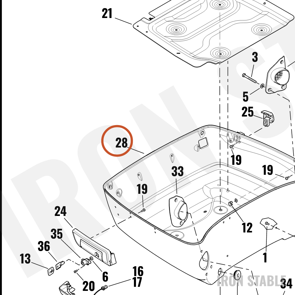 Harley-Davidson T-PAK SUB-CMPNT,BOTTOM,DRILLED