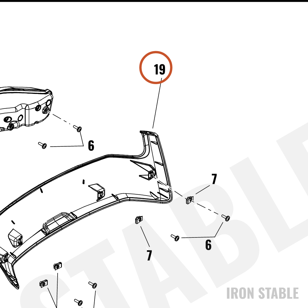 Harley-Davidson T-Pak, Panel, Rear, Molded