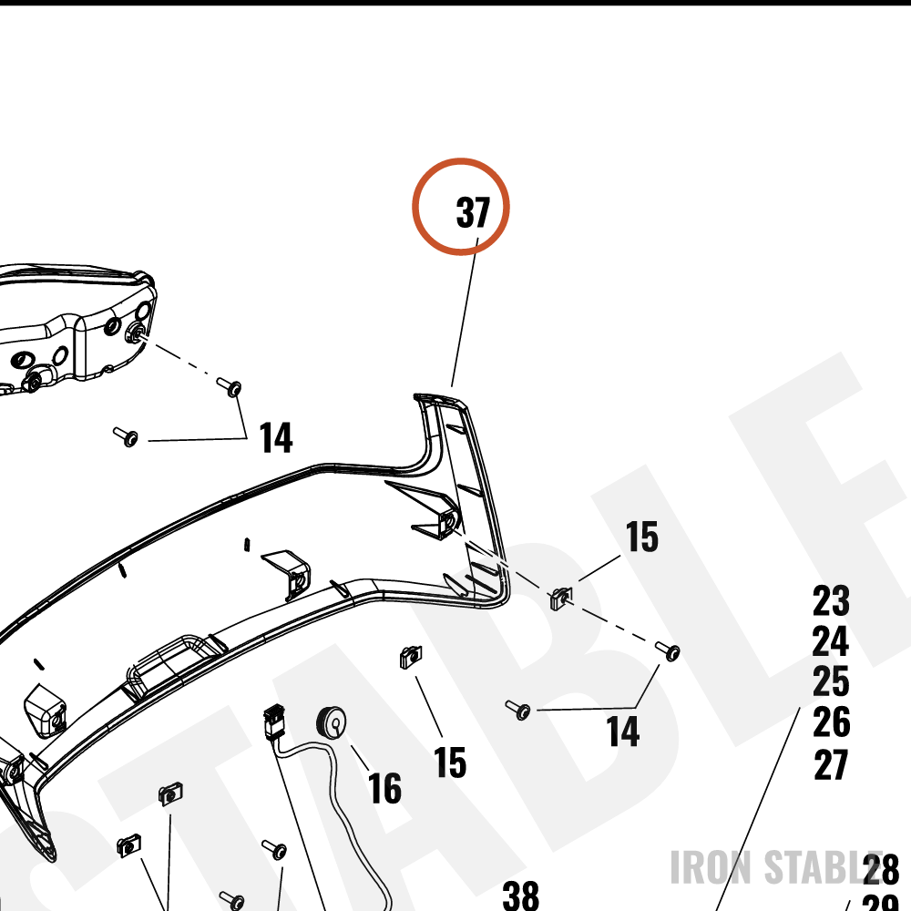 Harley-Davidson T-Pak, Panel, Rear, Solid
