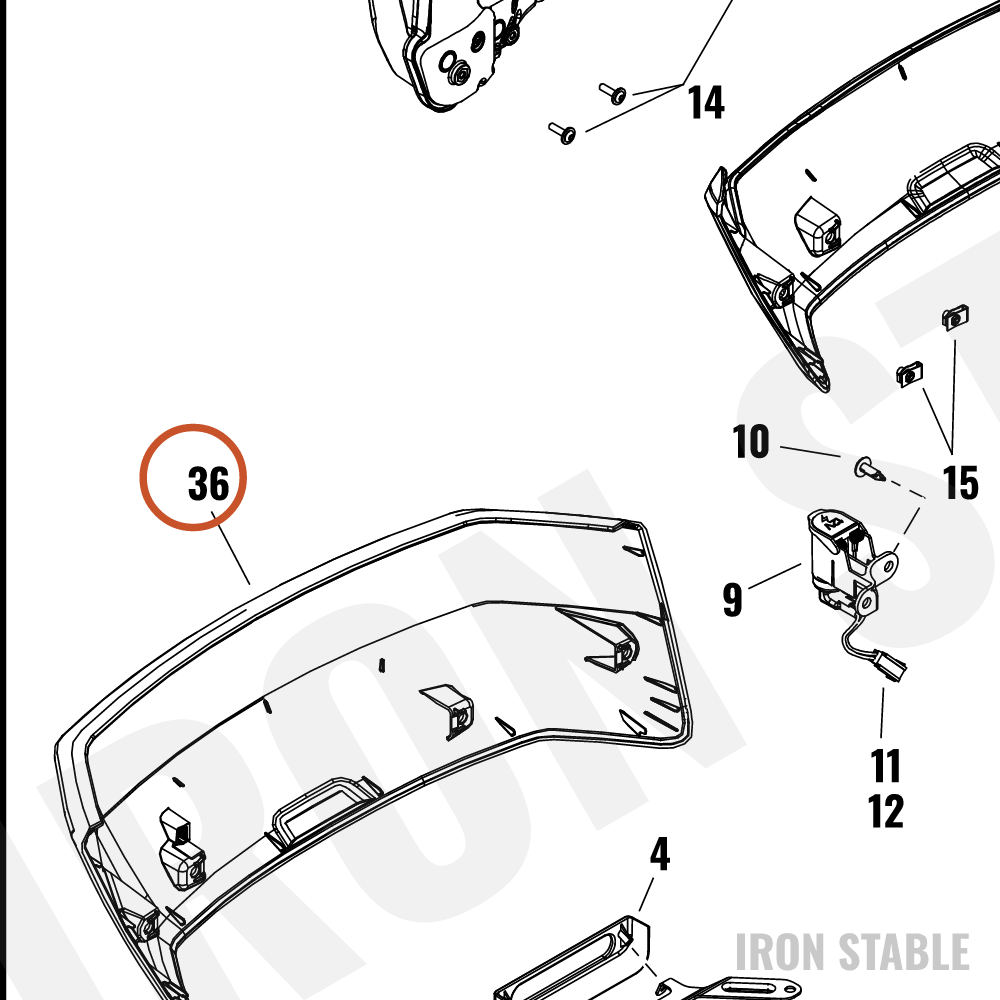 Harley-Davidson T-Pak, Lightless, Panel, Rear