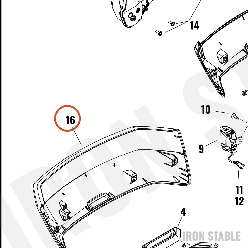 Harley-Davidson T-Pak, Lightless, Panel, Rear, Sld