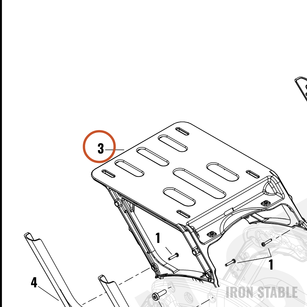 Harley-Davidson Rack, T-Pak Luggage, Double Heli