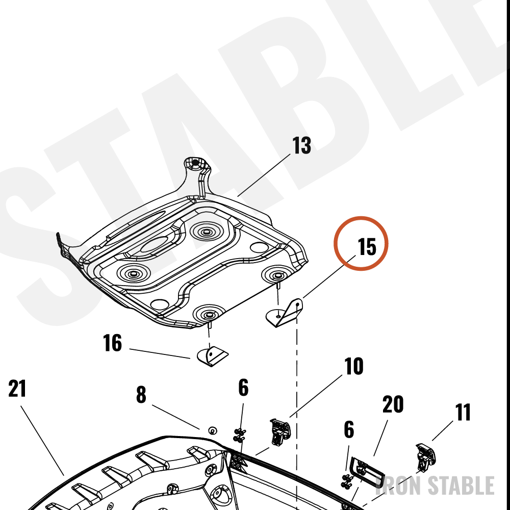 Harley-Davidson T-Pak Sub-Component, Bracket, Rh