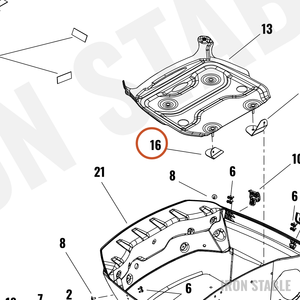 Harley-Davidson T-Pak Sub-Component, Bracket, Lh