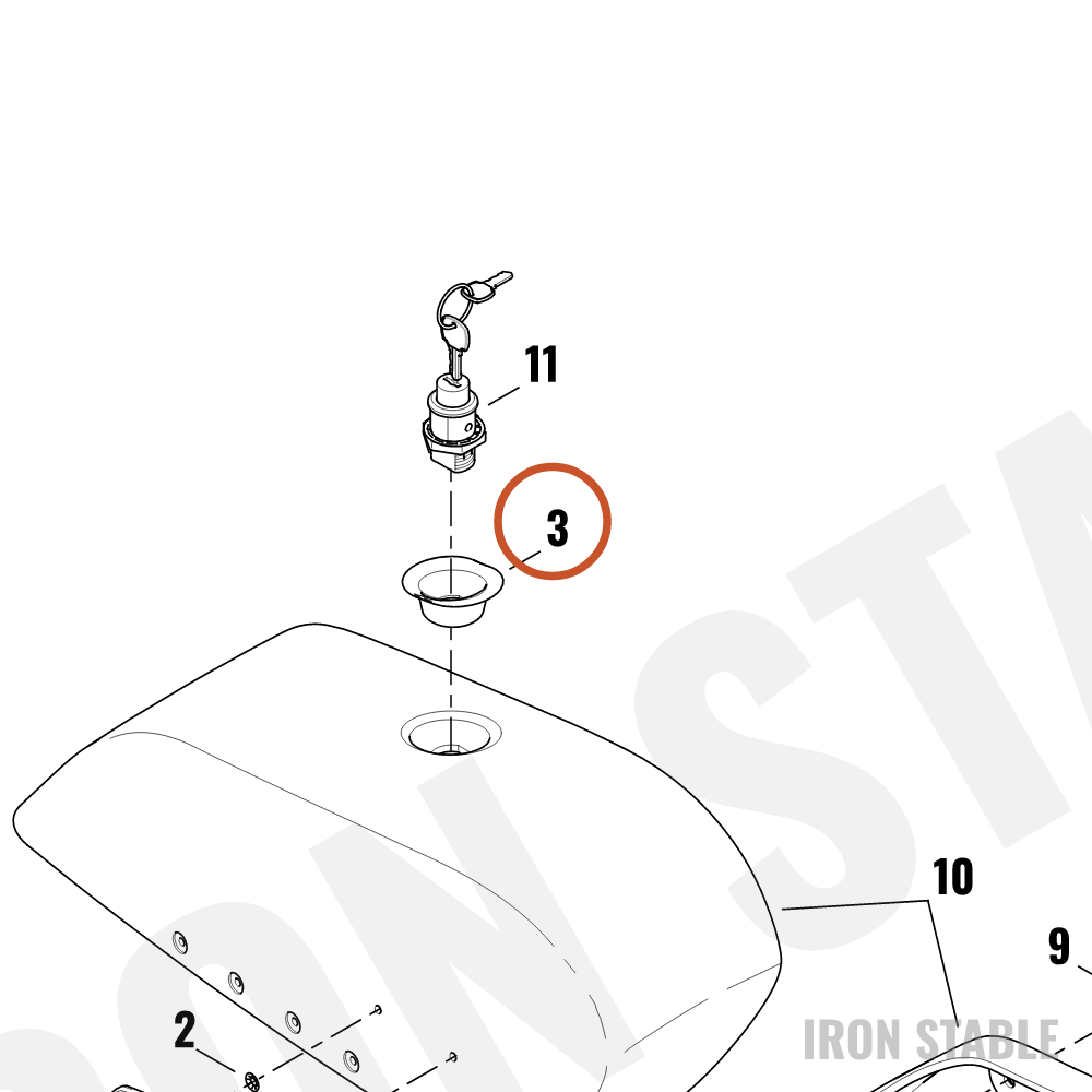 Harley-Davidson Bezel, Saddlebag Lock