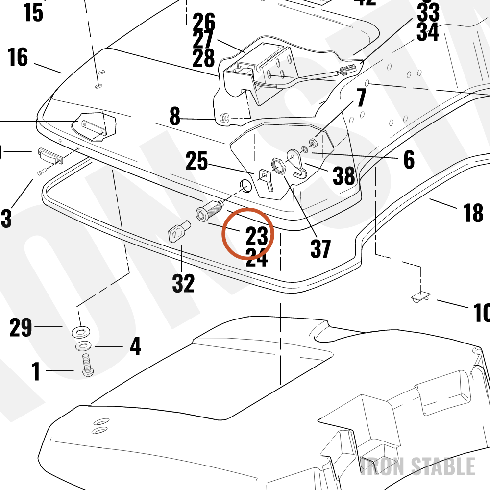 Harley-Davidson Bom-Kit Lockset, Touring/Dom