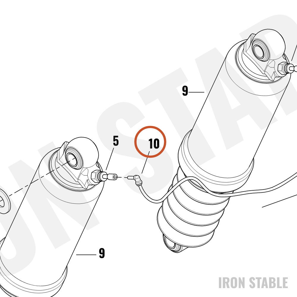Harley-Davidson Union Fitting, 5/32in, Push-In, 9