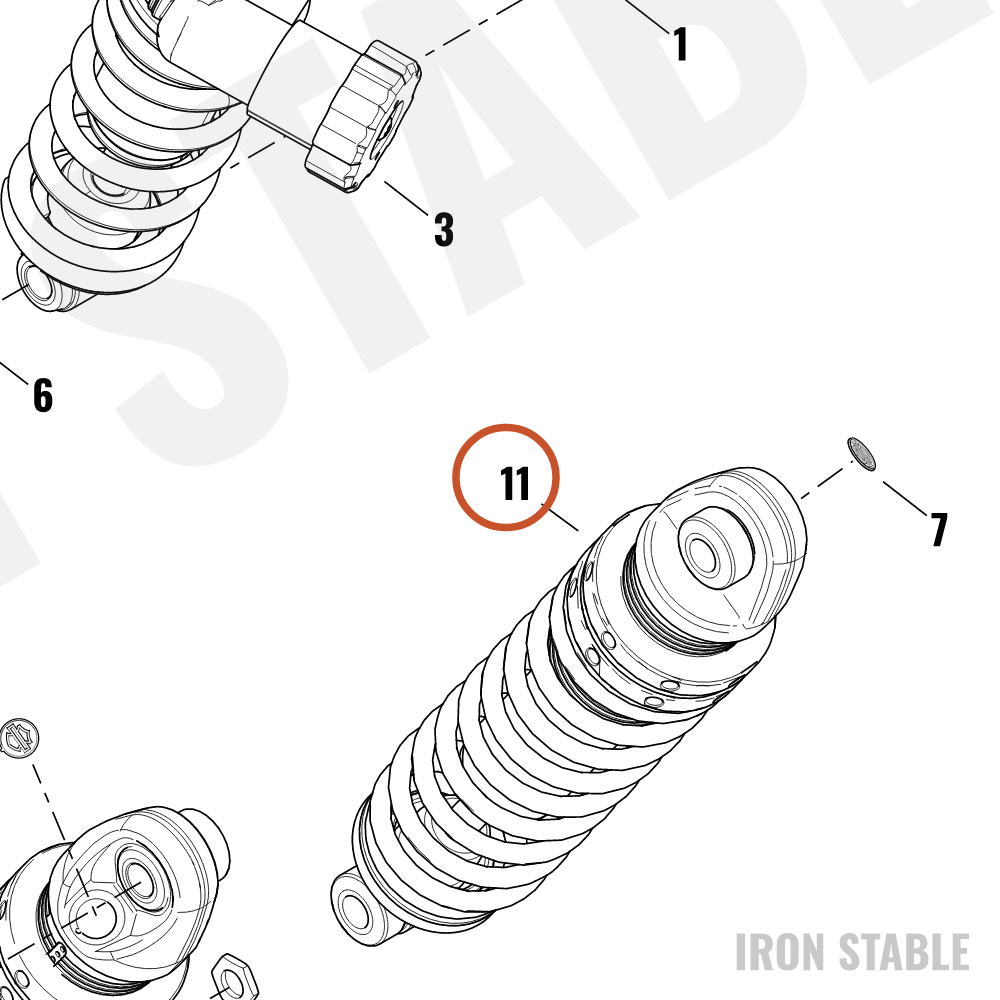 Harley-Davidson Shock Assembly, Rr, Black