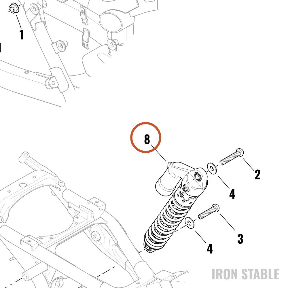 Harley-Davidson Shock, Rr, Piggyback