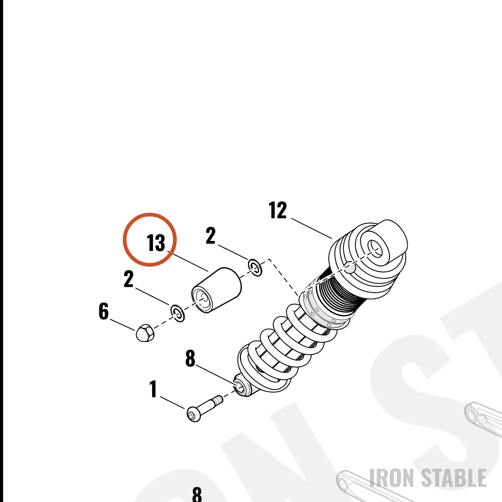 Harley-Davidson Rr Shock Sub-Component, Cover, Black