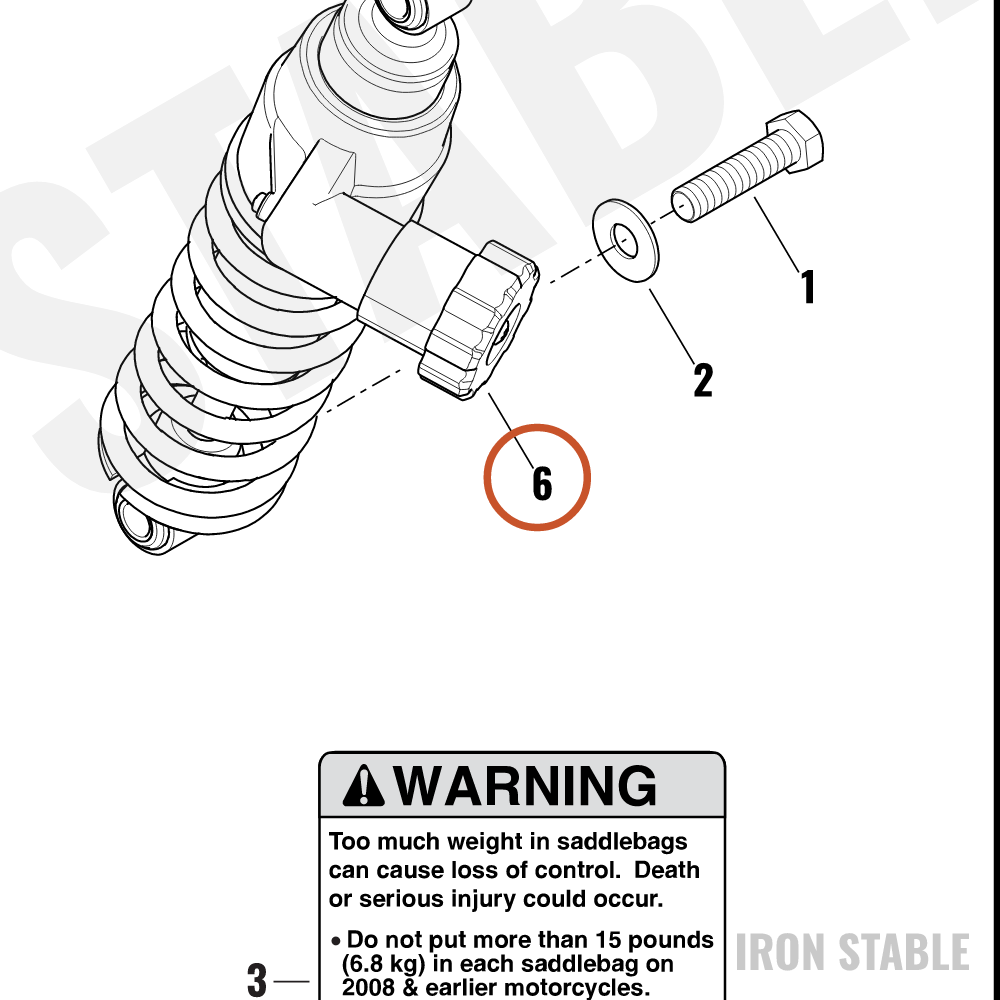Harley-Davidson Knob, Rear Shock Adjustor, Touri