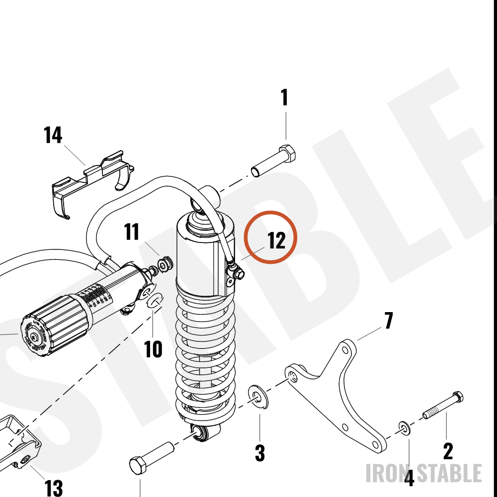 Harley-Davidson Shock, Rr, Lh/Rh, Emulsion, W/Dial