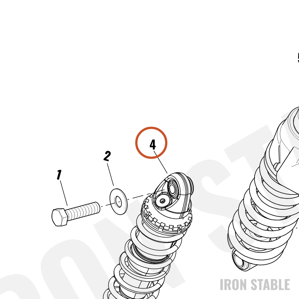 Harley-Davidson Shock, Rr, 76mm, Rh, Emul, Thread