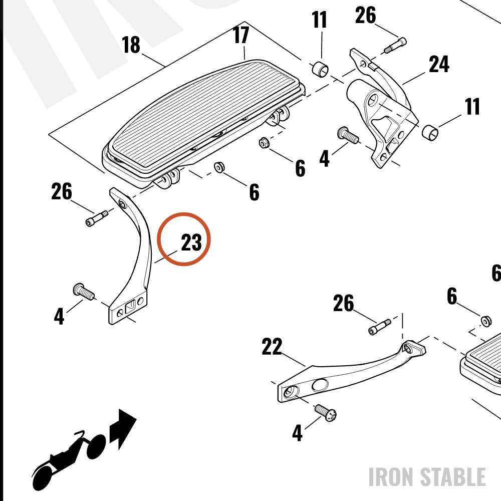 Harley-Davidson Support, Lh/Rr Ftboard