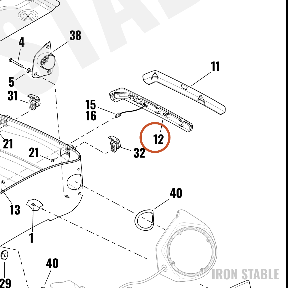 Harley-Davidson Light, Rh/T-Pak, Sidemarker, Smk'