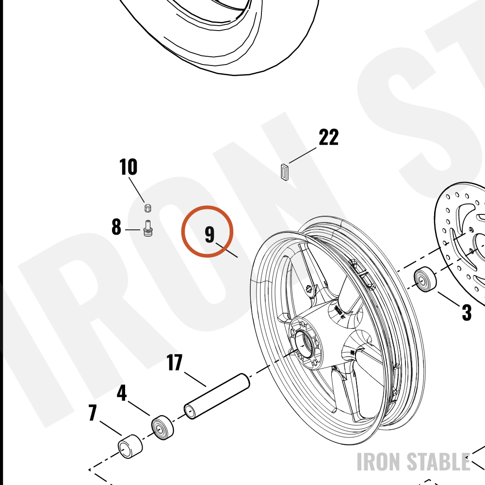 Harley-Davidson Whl, Rr, 5spk, Chrome, 16x3