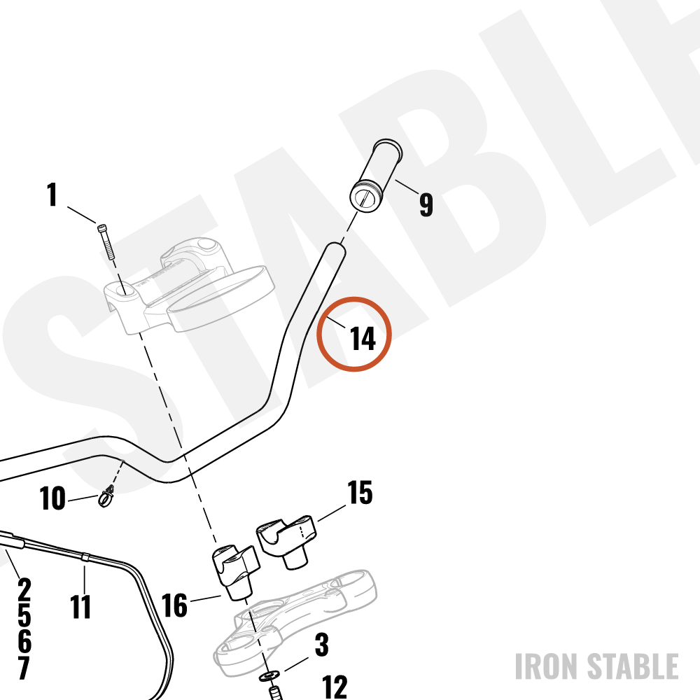 Harley-Davidson H-Bar, Low Rise, Polished