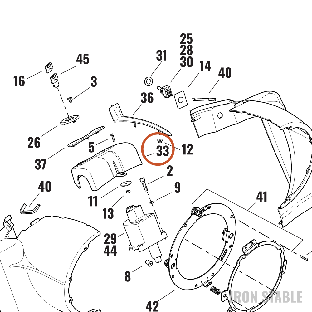 Harley-Davidson H-Bar, Clamp Cover, Blk