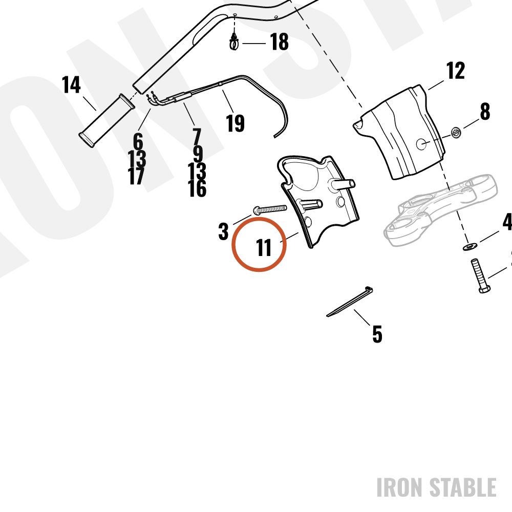 Harley-Davidson Clamp, Lower H-Bar, X