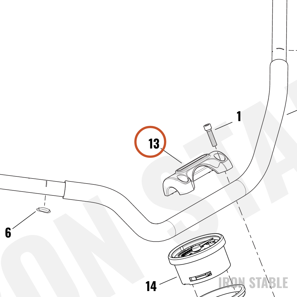 Harley-Davidson Clamp, Upr H'bar/Speedo