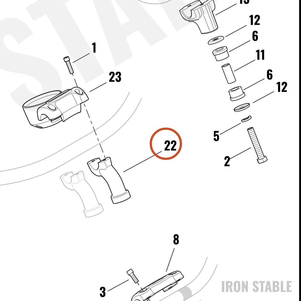 Harley-Davidson Clamp/Riser, Lower