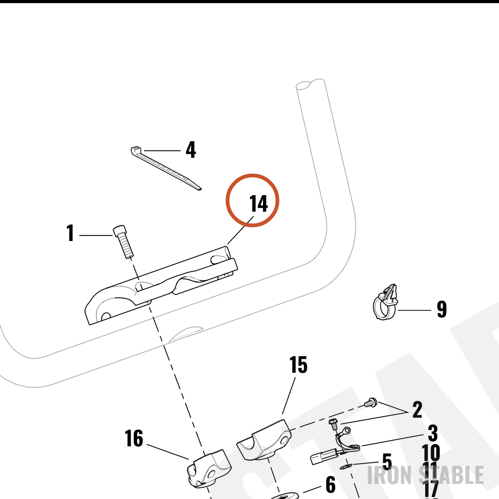 Harley-Davidson Clamp, Top, H'bar