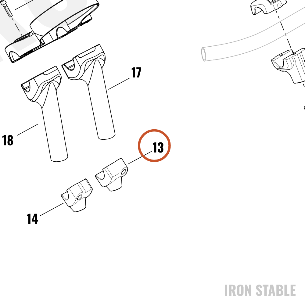 Harley-Davidson Riser, Lower H-Bar, Lh