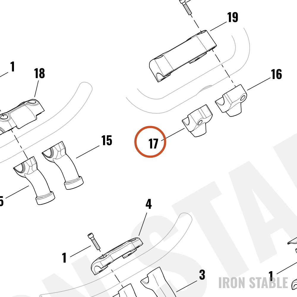 Harley-Davidson Riser, Lower H-Bar, Rh