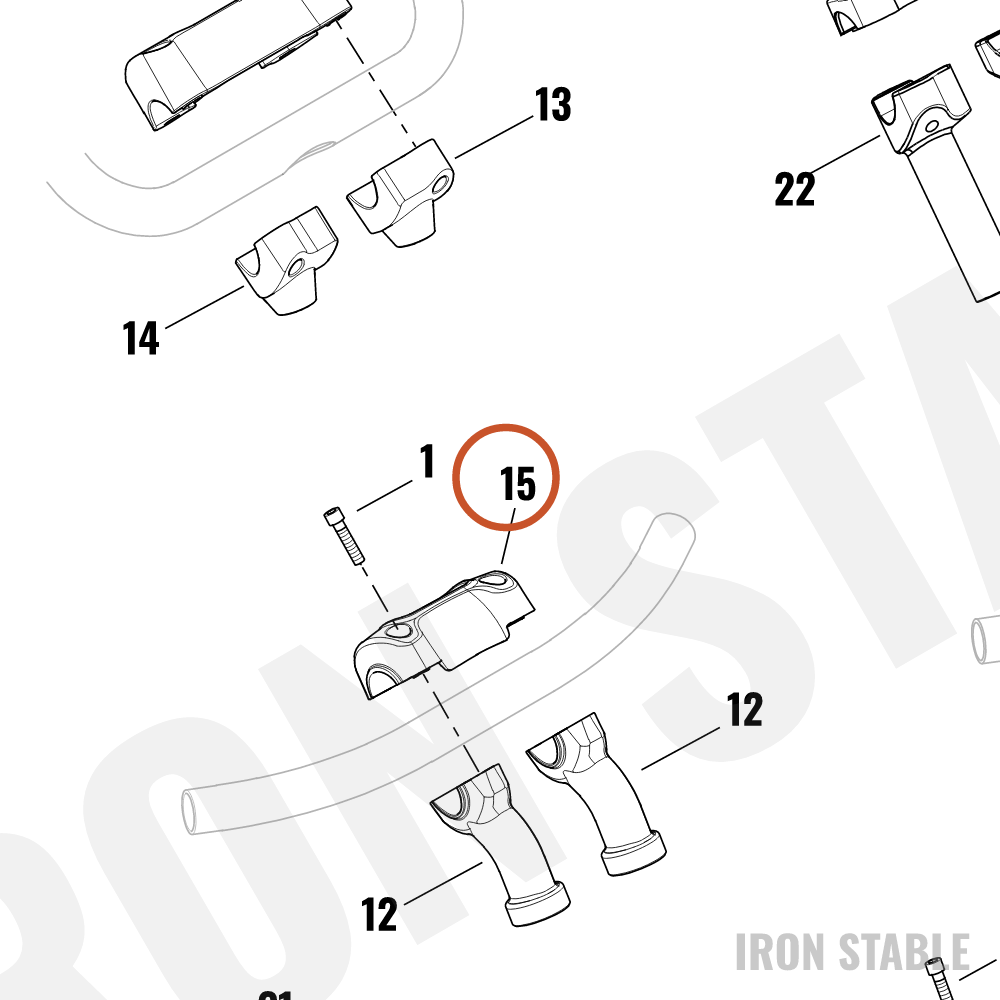 Harley-Davidson Clamp, Upr H-Bar, Fxbr