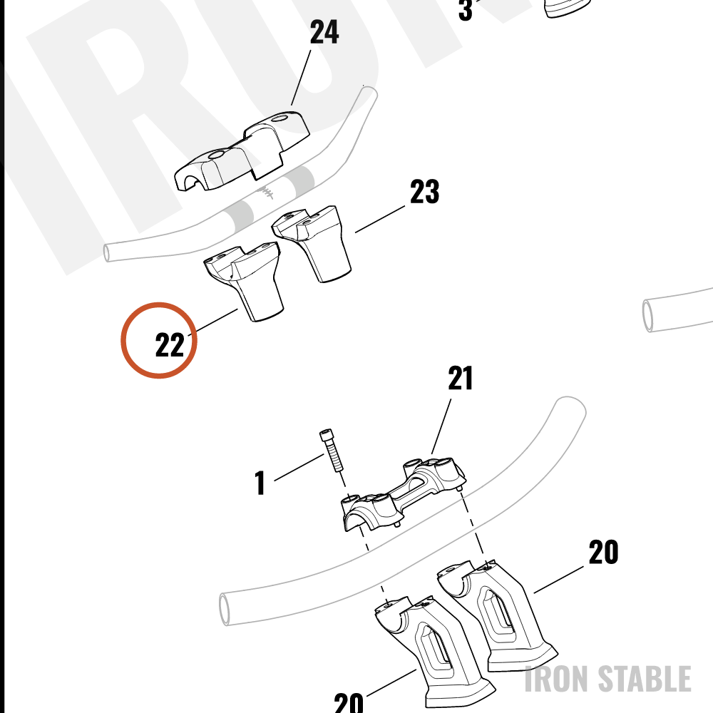 Harley-Davidson Riser, Lower H-Bar, Flsb