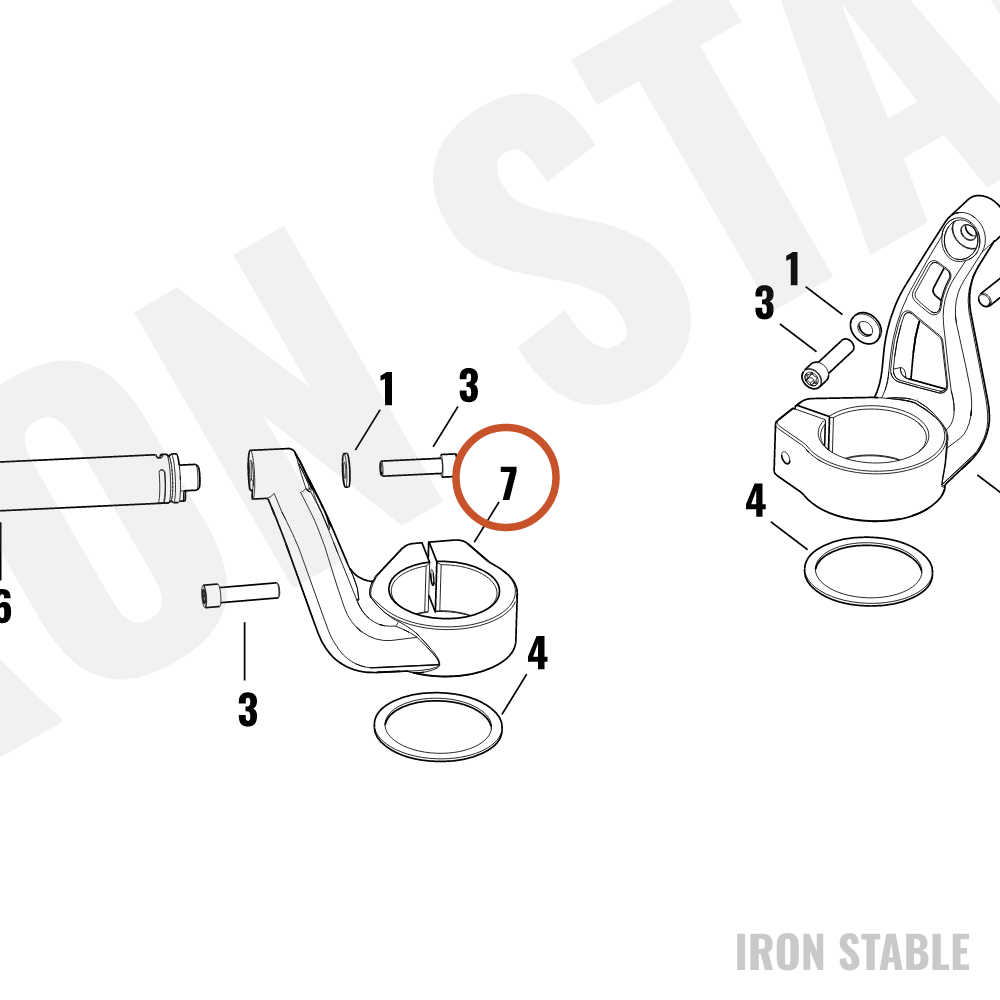 Harley-Davidson Riser, Lower H-Bar, Rh, Clip-On