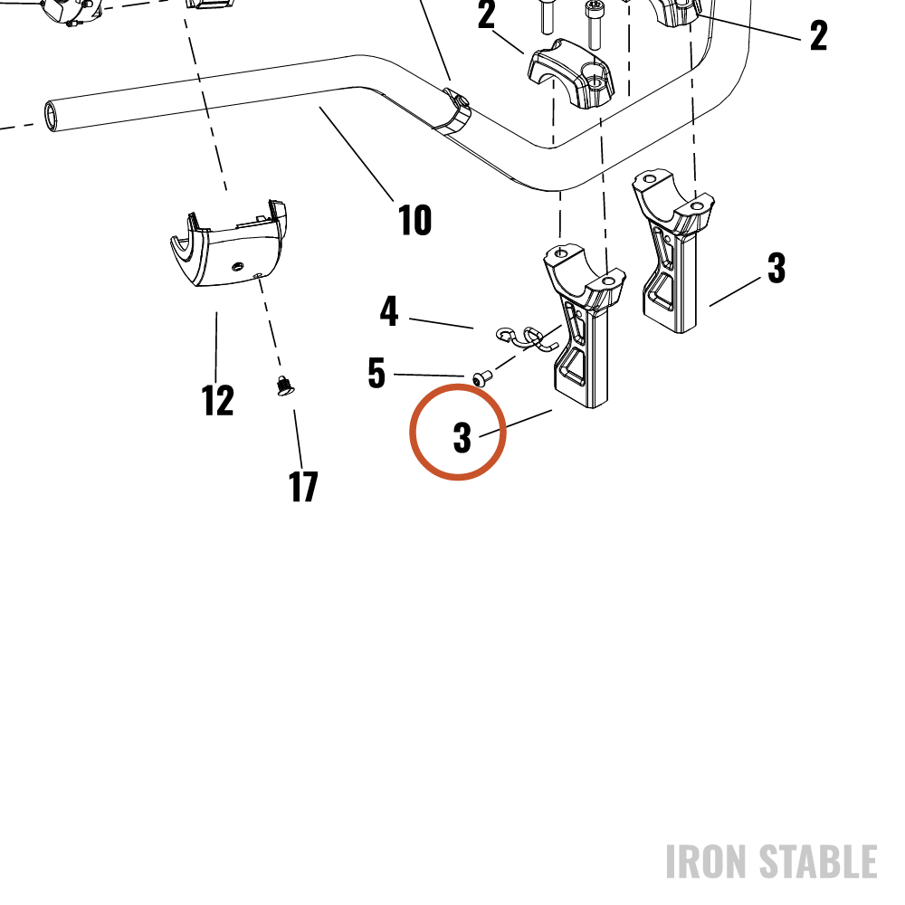 Harley-Davidson Clamp, Lower H-Bar, Mach