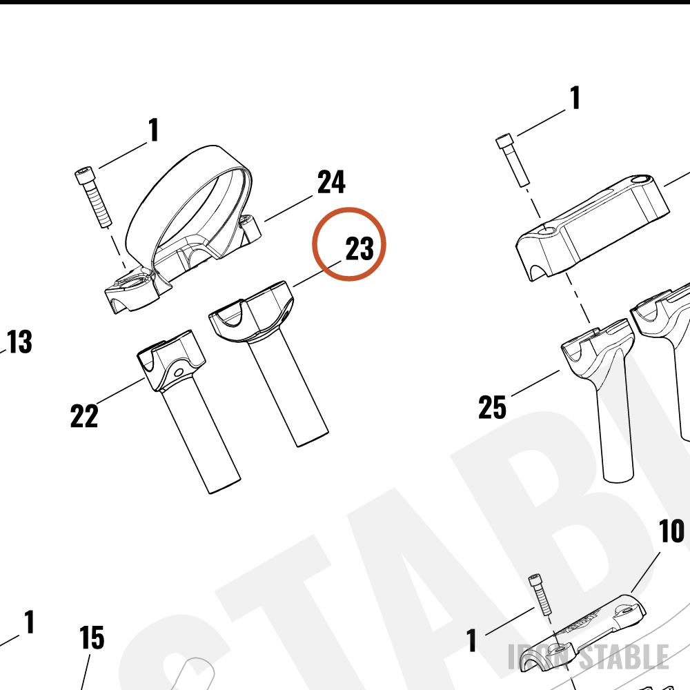 Harley-Davidson Riser, Lower H-Bar, 1 In, Lh, Blk