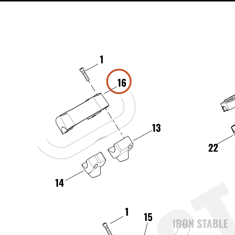 Harley-Davidson Clamp, Upr H-Bar, Top