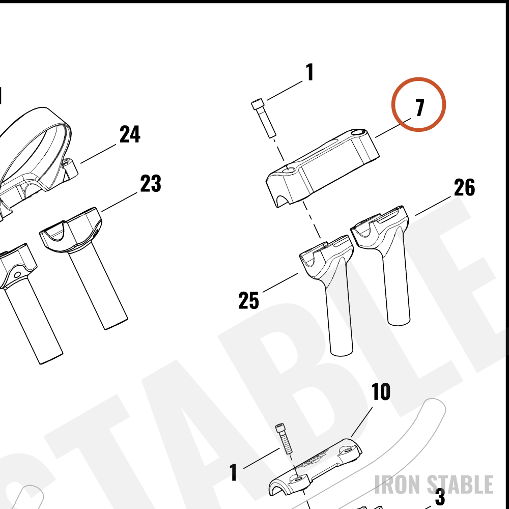 Harley-Davidson Clamp, Upr H-Bar, Top