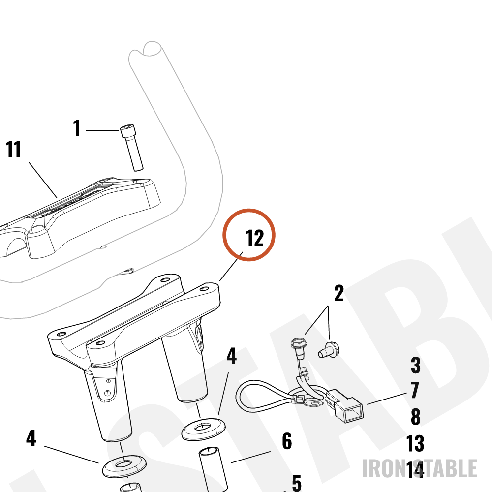 Harley-Davidson Riser, Lower H-Bar, Chrome, 1.25in