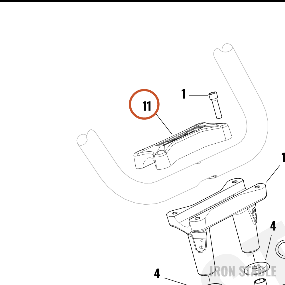Harley-Davidson Clamp, Upr H-Bar, Chrome, 1.25in
