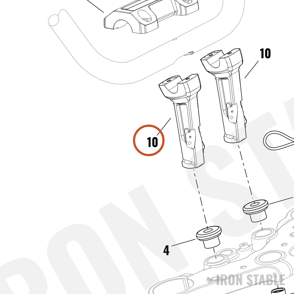 Harley-Davidson Riser, Lower H-Bar, Black
