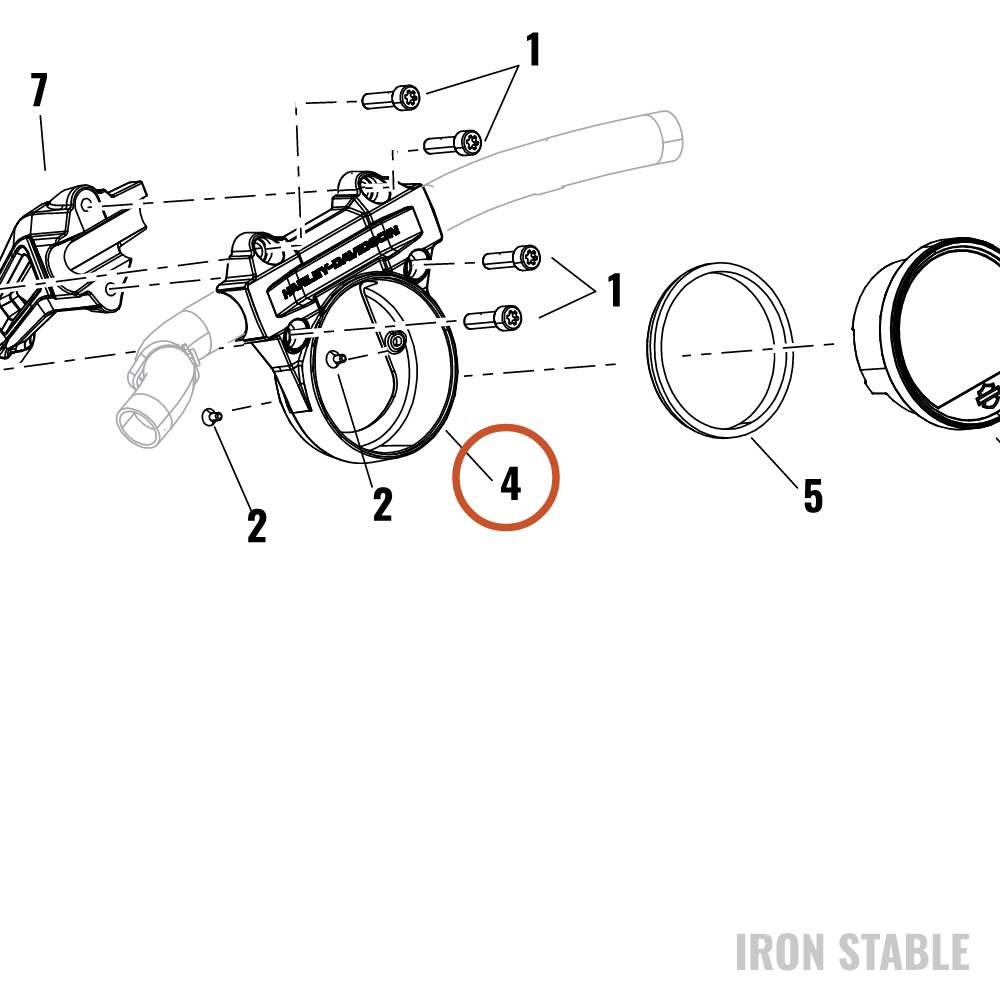 Harley-Davidson Clamp, Upr H-Bar, Mach