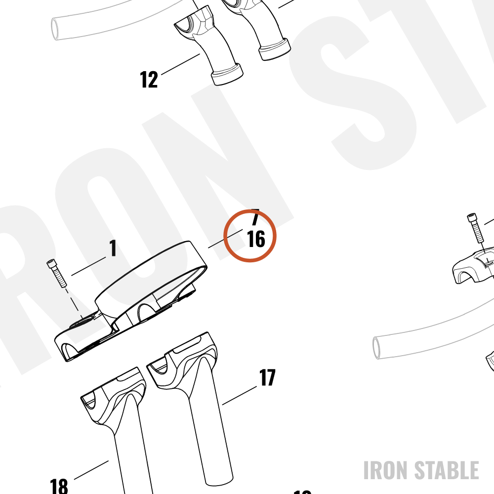 Harley-Davidson Clamp, Upr H-Bar, Wrinkle Blk