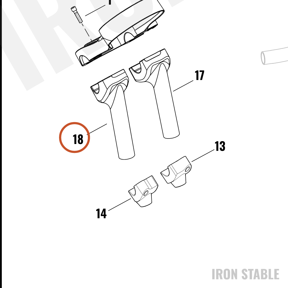 Harley-Davidson Riser, Lower H-Bar, 1in, Rh, Chrome