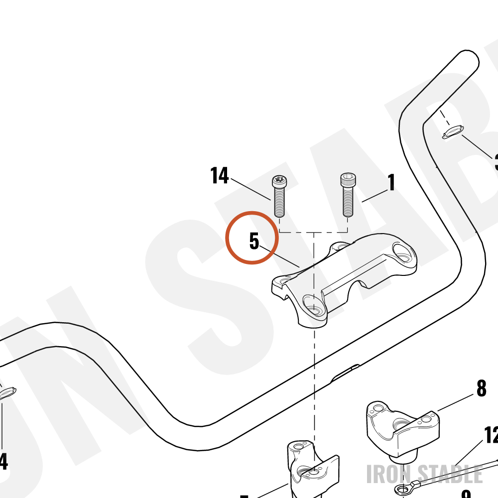 Harley-Davidson Clamp, Upr H'bar/Zinc Plt