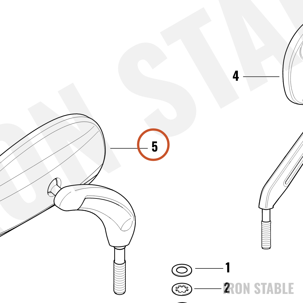 Harley-Davidson Mirror Assembly, Lh