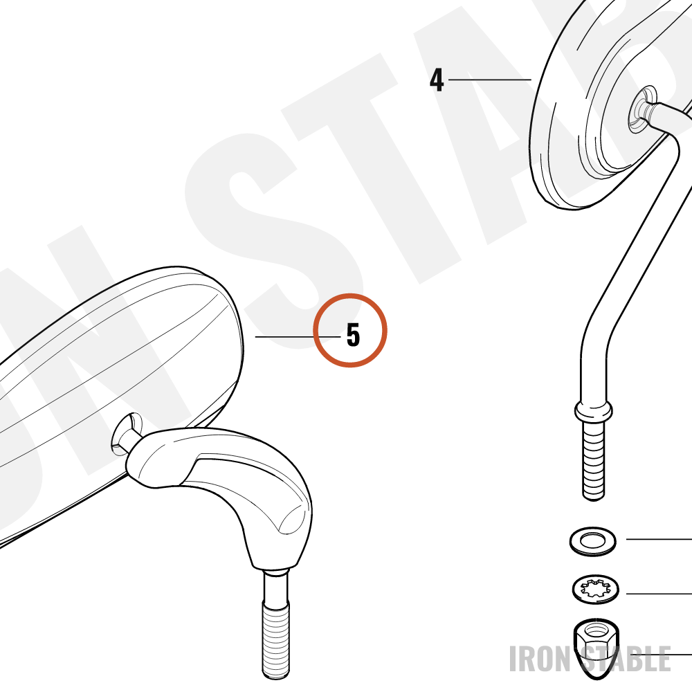 Harley-Davidson Mirror Assembly, Rh