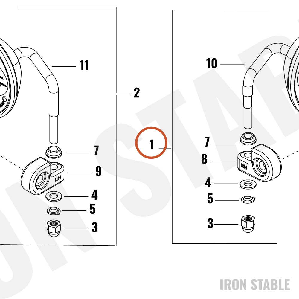 Harley-Davidson Mirror, Low Bar End, Rh