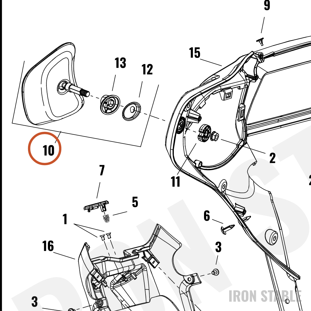 Harley-Davidson Mirror, Assembly, Lh
